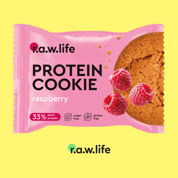 R.A.W. LIFE Протеиновое печенье «Малина», 37 г